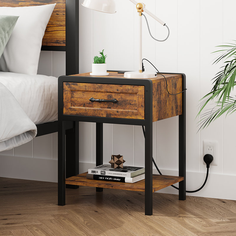 17 Stories Metal Nightstand & Reviews Wayfair
